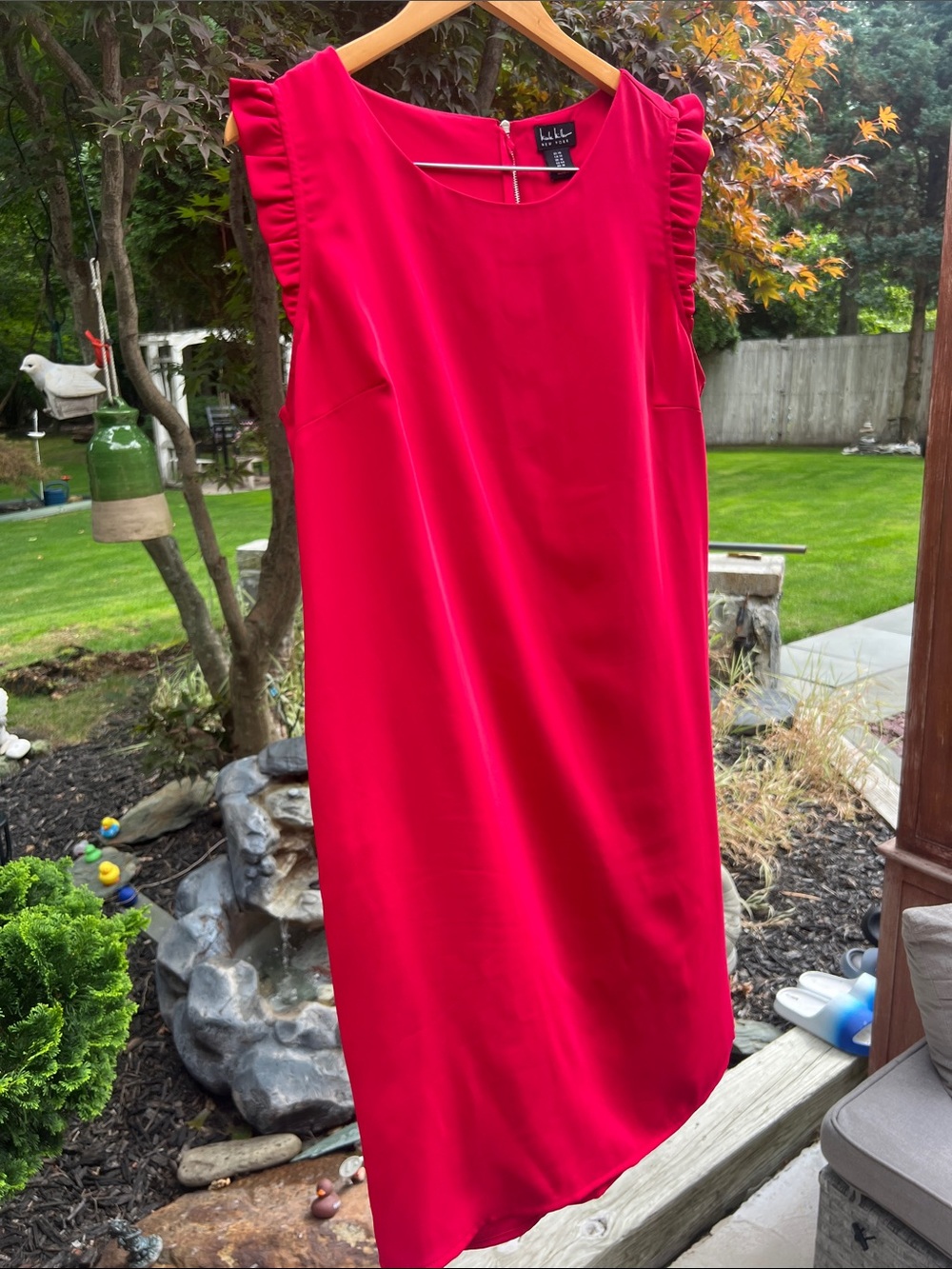 Nicole Miller Ruffle-Shoulder Dress